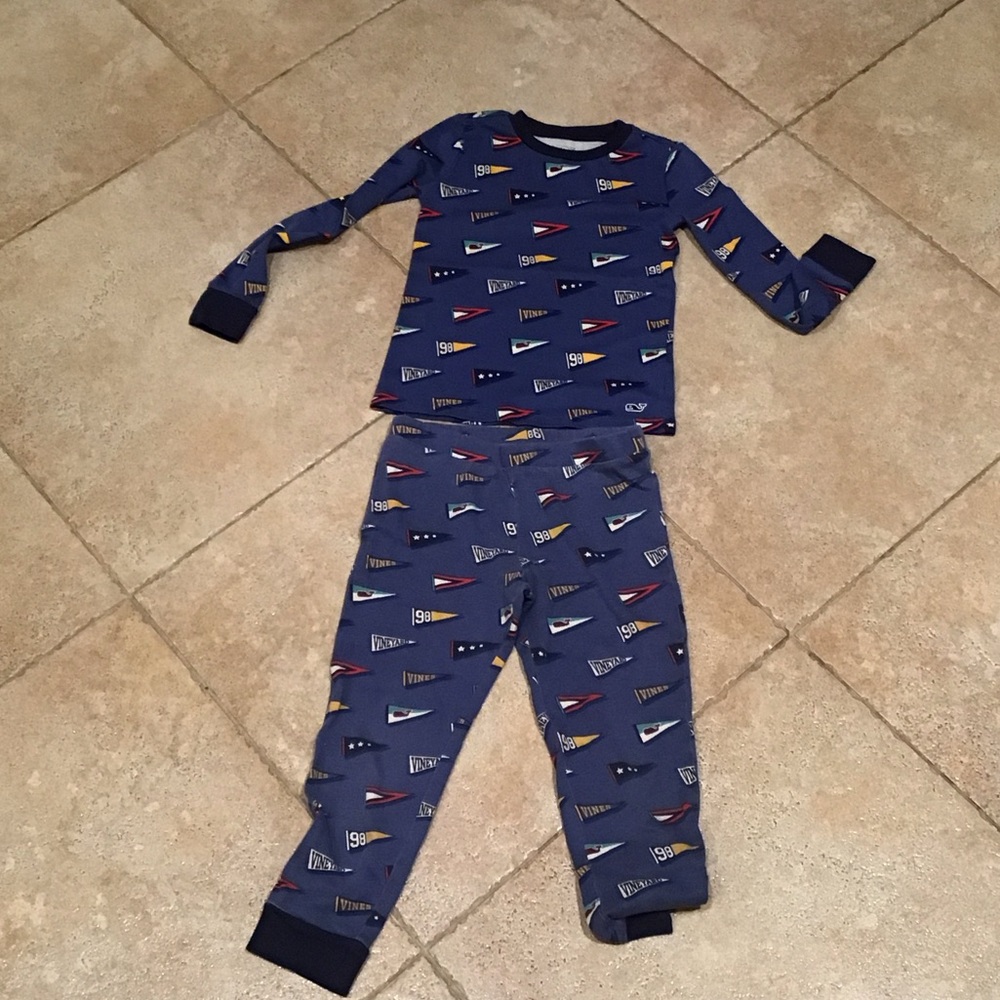 Vineyard Vines Kids Airplane Pajama Set - Navy Blue
